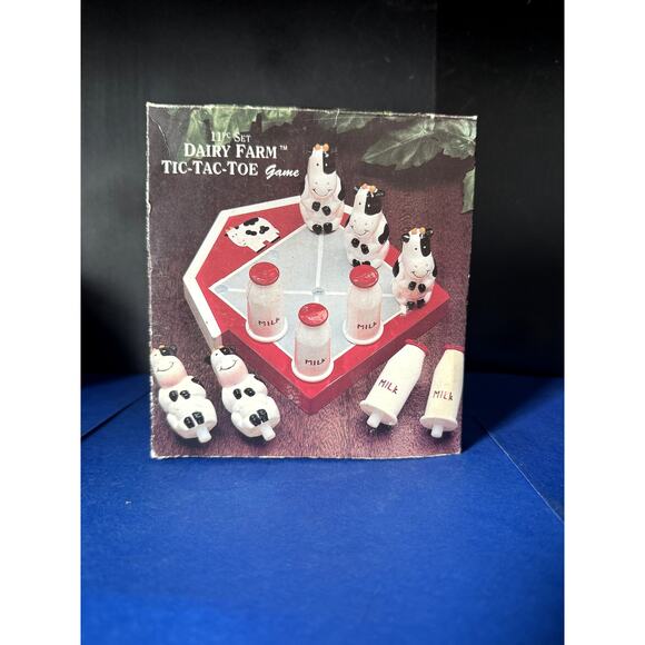 New in Box Tic Tac Toe game Dairy Farm 10 pc set Vintage - Picture 9 of 10
